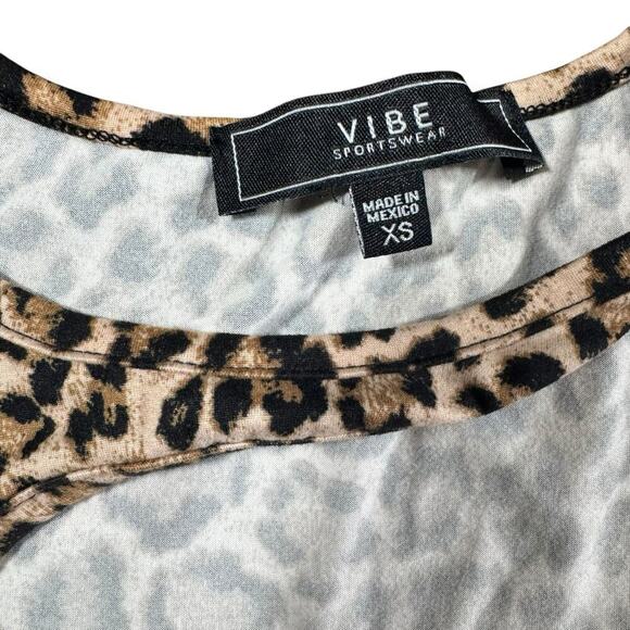 Vibe Sportswear Cheetah Leopard Print Cutout Baby Tee - Picture 3 of 6